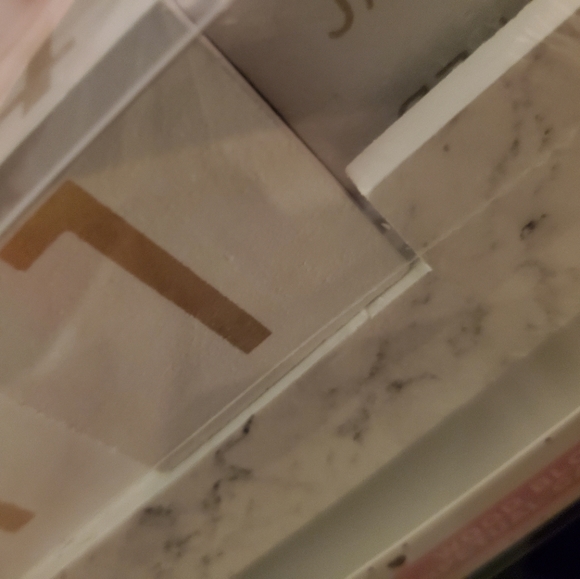 Wood block perpetual calendar marbleized look N.w. - Picture 3 of 5